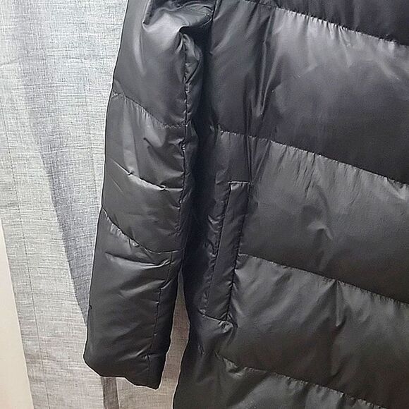 Theory Oversized Quilted Down Puffer Long Black Coat women's Large - Picture 5 of 16